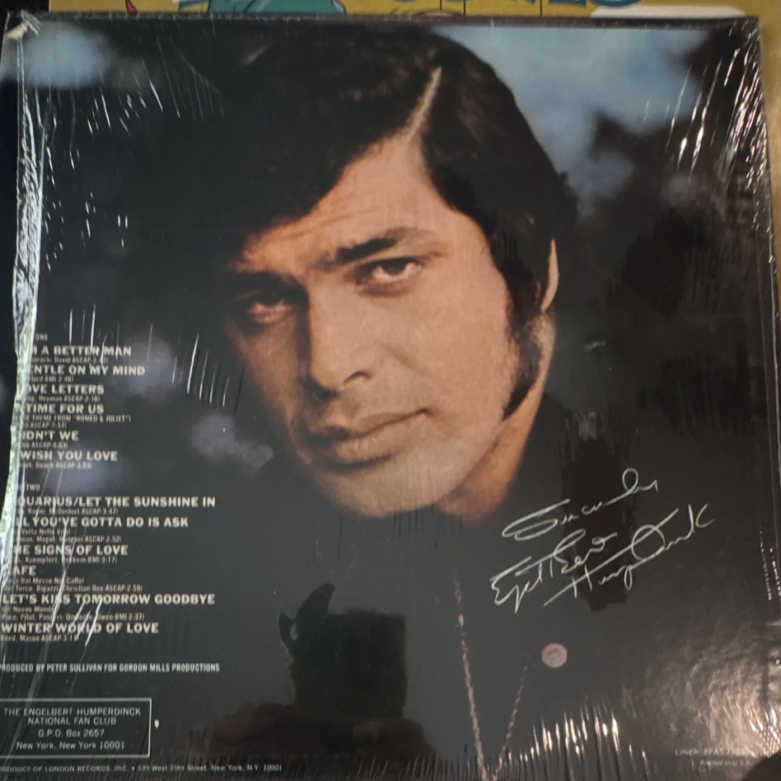 Engelbert Humperdinck Signed Vinyl Record Parrot XPAS 71030 Stereo, image 3