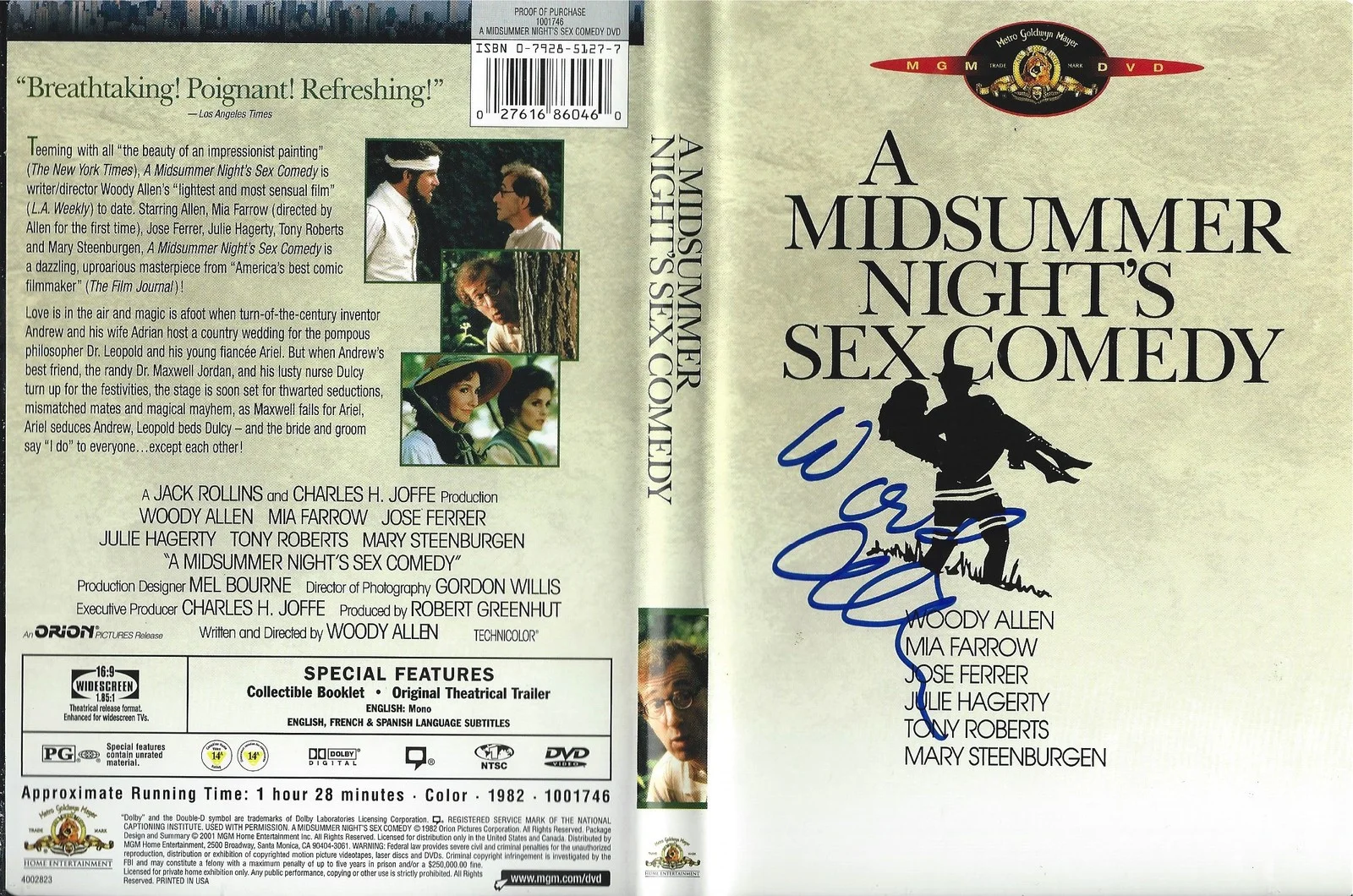 Woody Allen signed A Midsummer Night's Sex Comedy DVD - Brand New - Proof, изображение 2