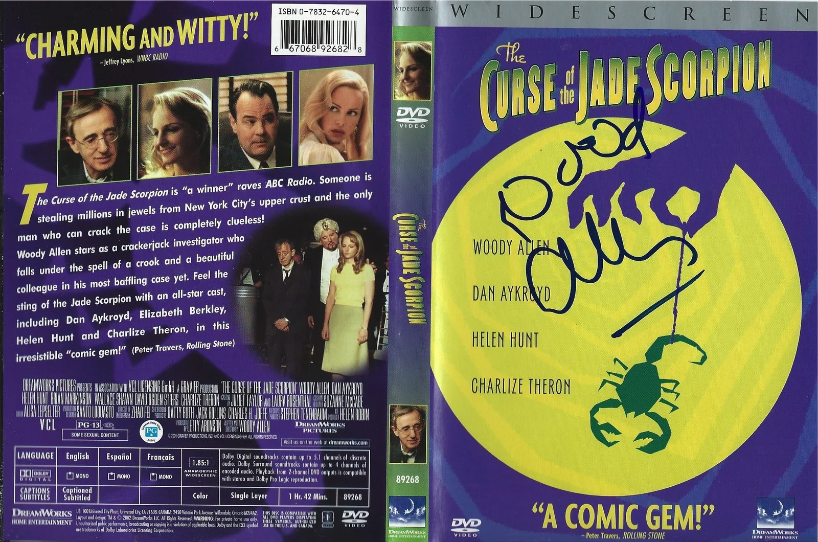 Woody Allen — Woody Allen signed The Curse of Jade Scorpion DVD - Brand New - Proof, изображение 2