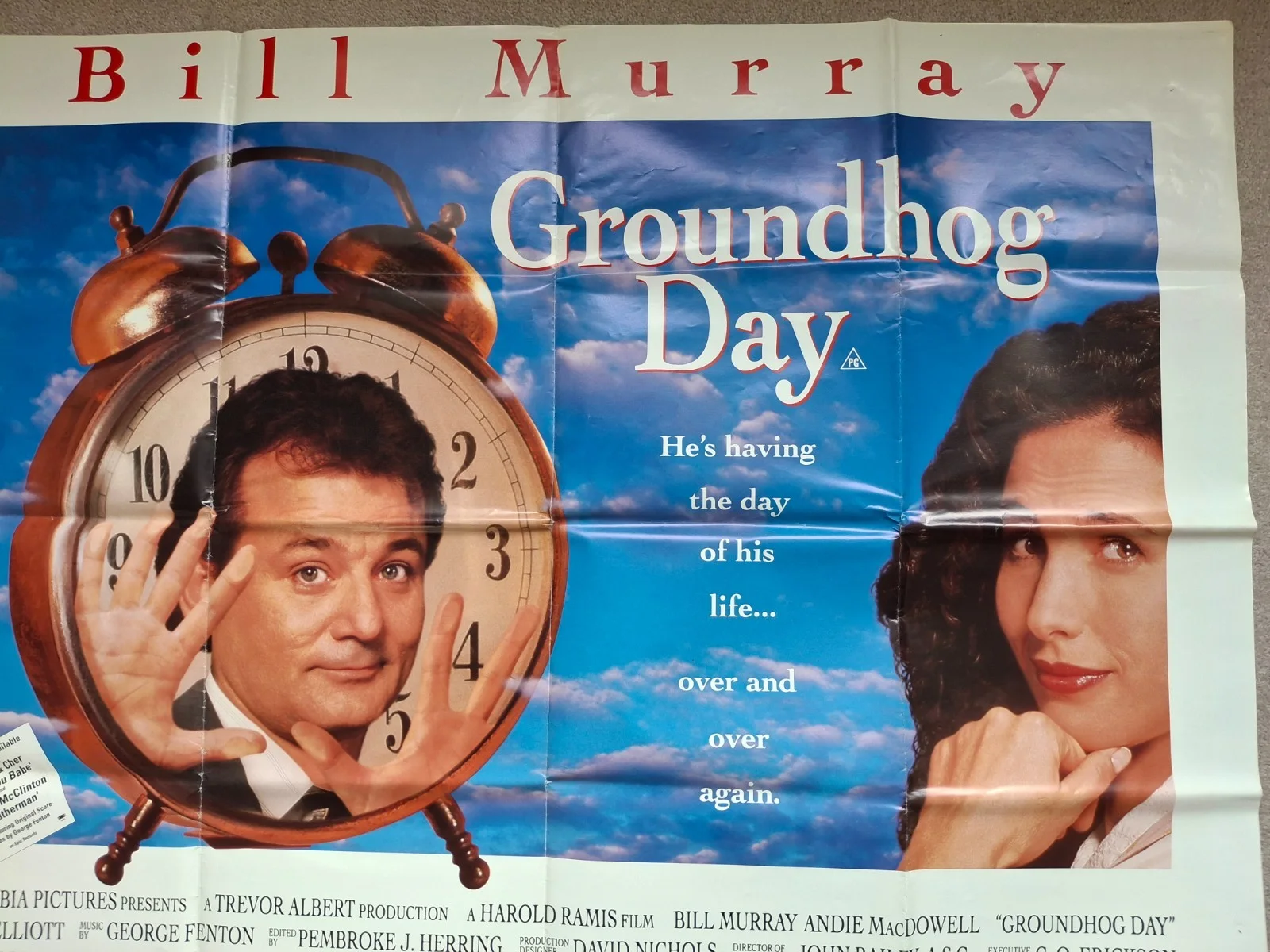 Groundhog Day Rare & Original Film Cinema Movie Quad Poster Bill Murray, изображение 4