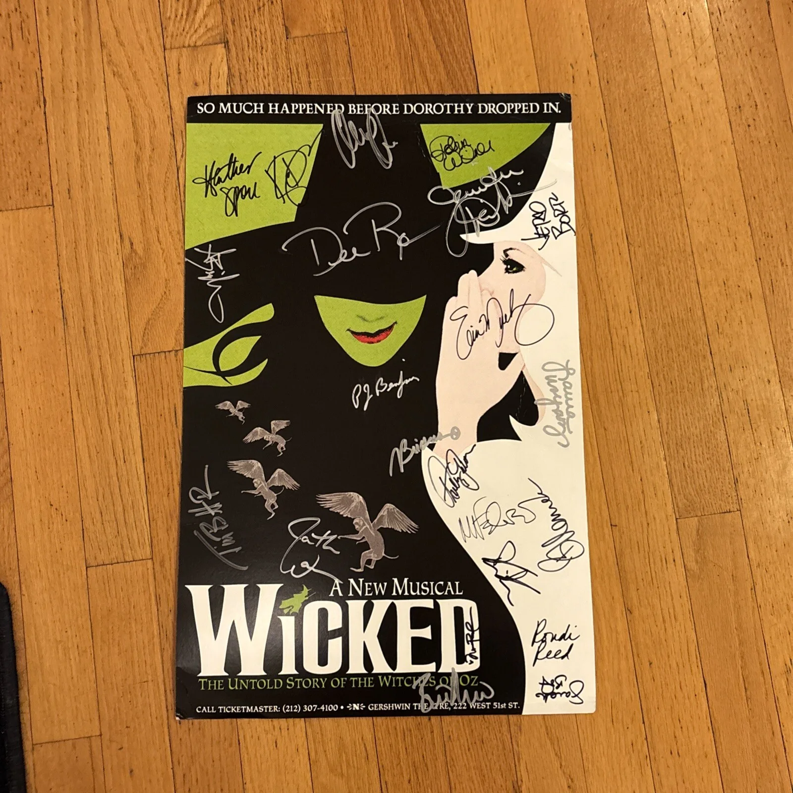 Many Signatures — Wicked The Musical OFFICIAL BROADWAY POSTER Autographed Signed Rare, image 3