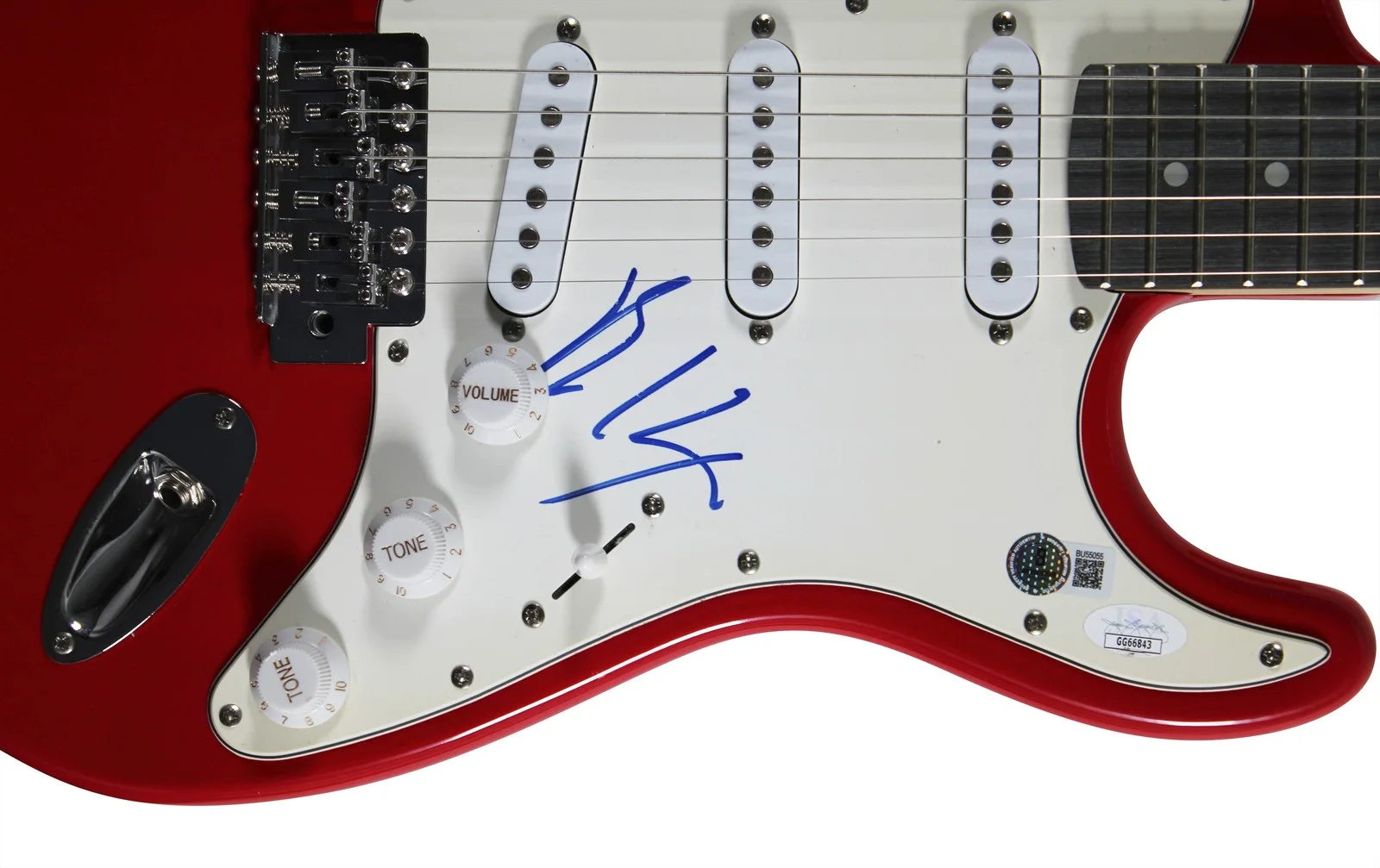 Billy Idol — Billy Idol Authentic Signed Red Electric Guitar Autographed BAS #BU55055, image 2