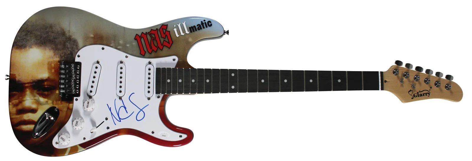 Nas — Nas Authentic Signed Glarry Electric Guitar Autographed JSA #AJ36539, image 3