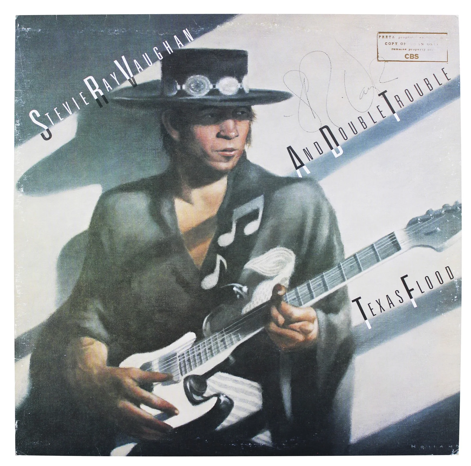 Stevie Ray Vaughan — Stevie Ray Vaughan Signed Texas Flood Album Cover W/ Vinyl PSA/DNA #AD03973, изображение 2