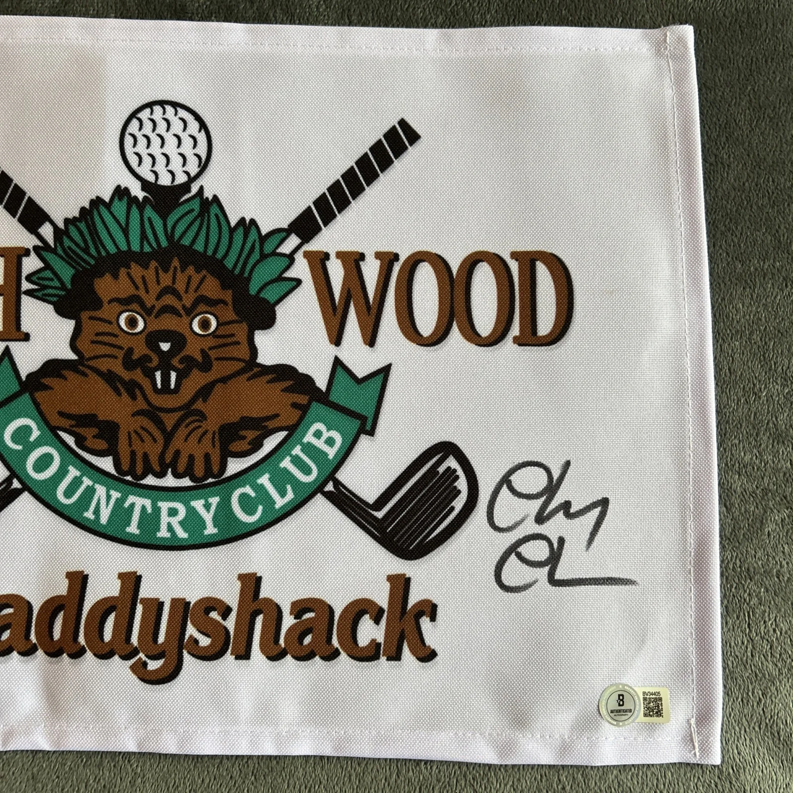 Chevy Chase — Chevy Chase Signed Autograph Caddyshack Bush Wood Pin Flag Beckett BAS, изображение 2