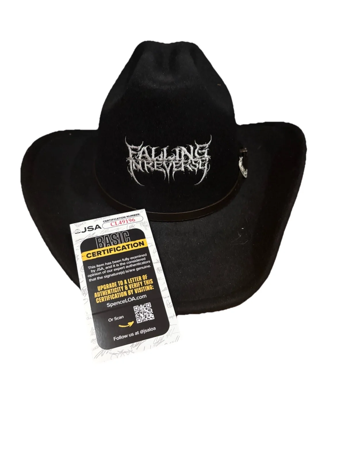 RONNIE RADKE SIGNED FALLING IN REVERSE TOUR COWBOY HAT JSA COA CERTIFIED, image 2