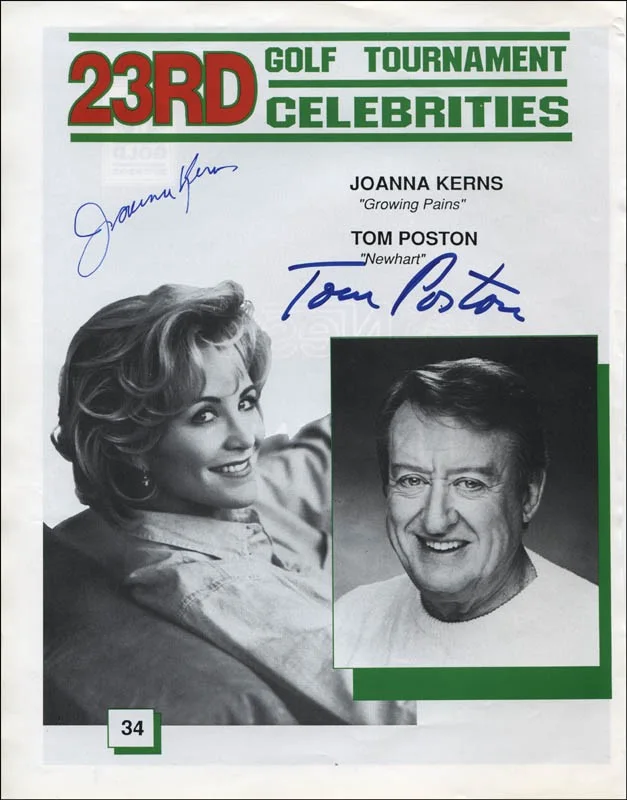 Tom Poston, Joanna Kerns — TOM POSTON - MAGAZINE PHOTOGRAPH SIGNED CO-SIGNED BY: JOANNA KERNS