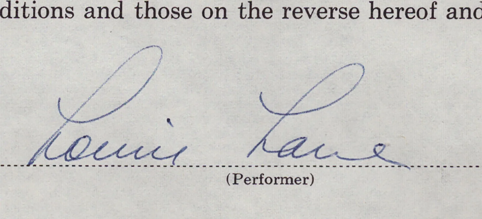 Louise Lane — LOUISE LANE - DOCUMENT SIGNED 04/23/1963, image 2