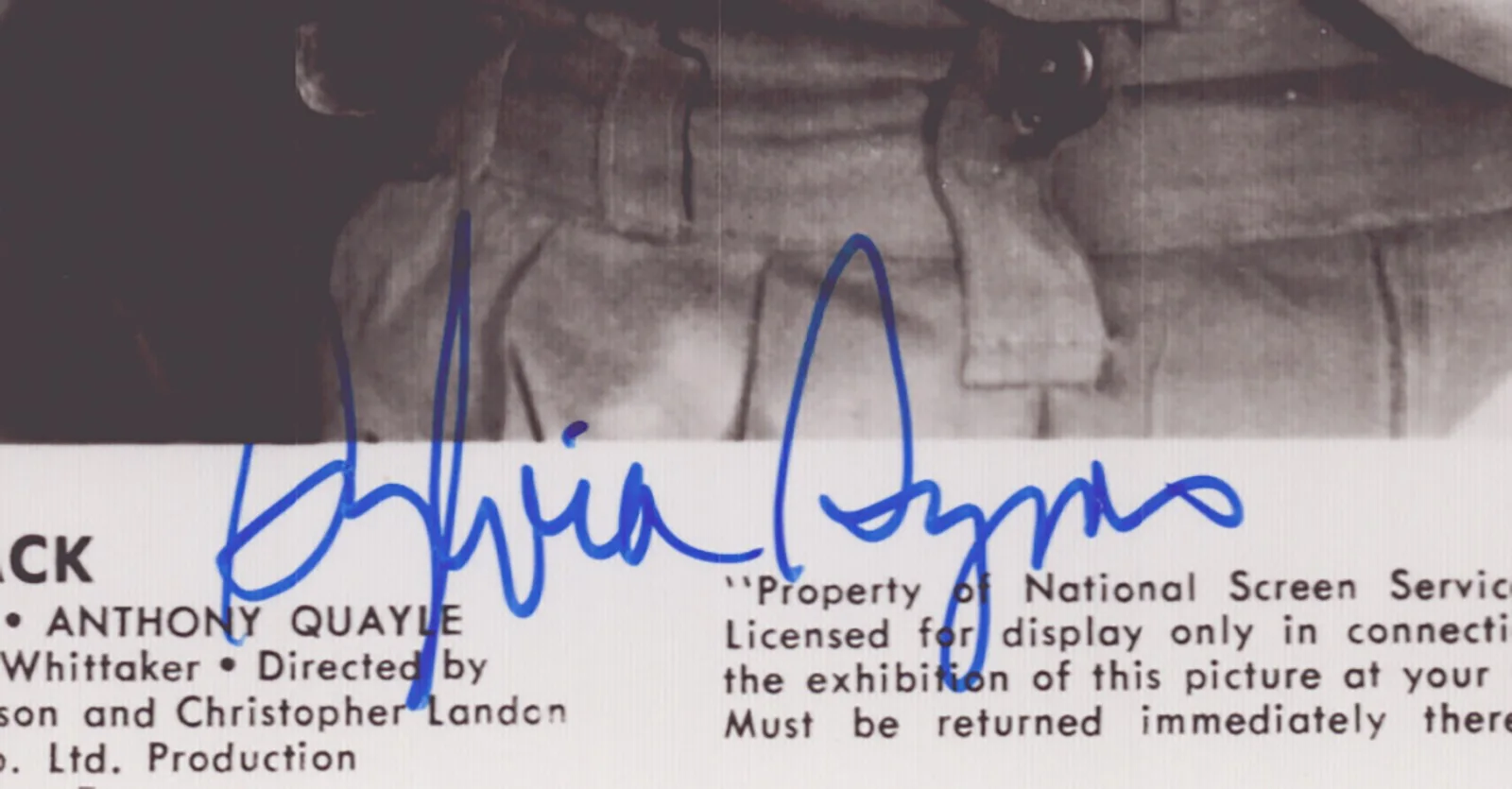 Desert Attack Moivie Cast, Anthony Quayle, Sylvia Syms — DESERT ATTACK MOIVIE CAST - PRINTED PHOTOGRAPH SIGNED IN INK WITH CO-SIGNERS, image 3