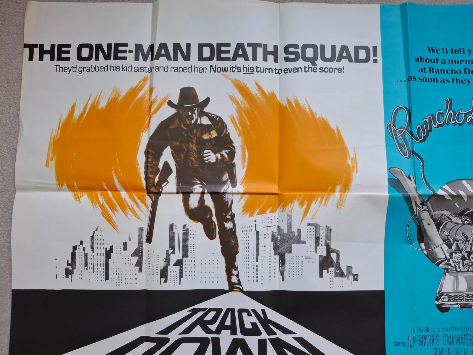 Track Down & Rancho Deluxe Rare & Original Quad Film Cinema Movie Poster, изображение 2