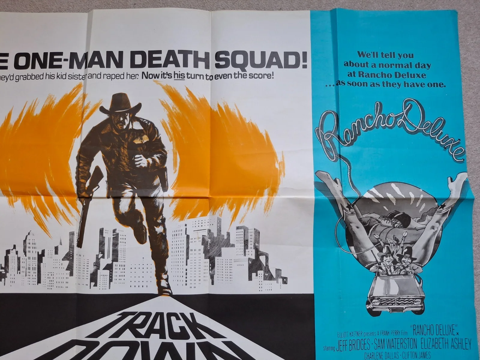 Track Down & Rancho Deluxe Rare & Original Quad Film Cinema Movie Poster, изображение 3