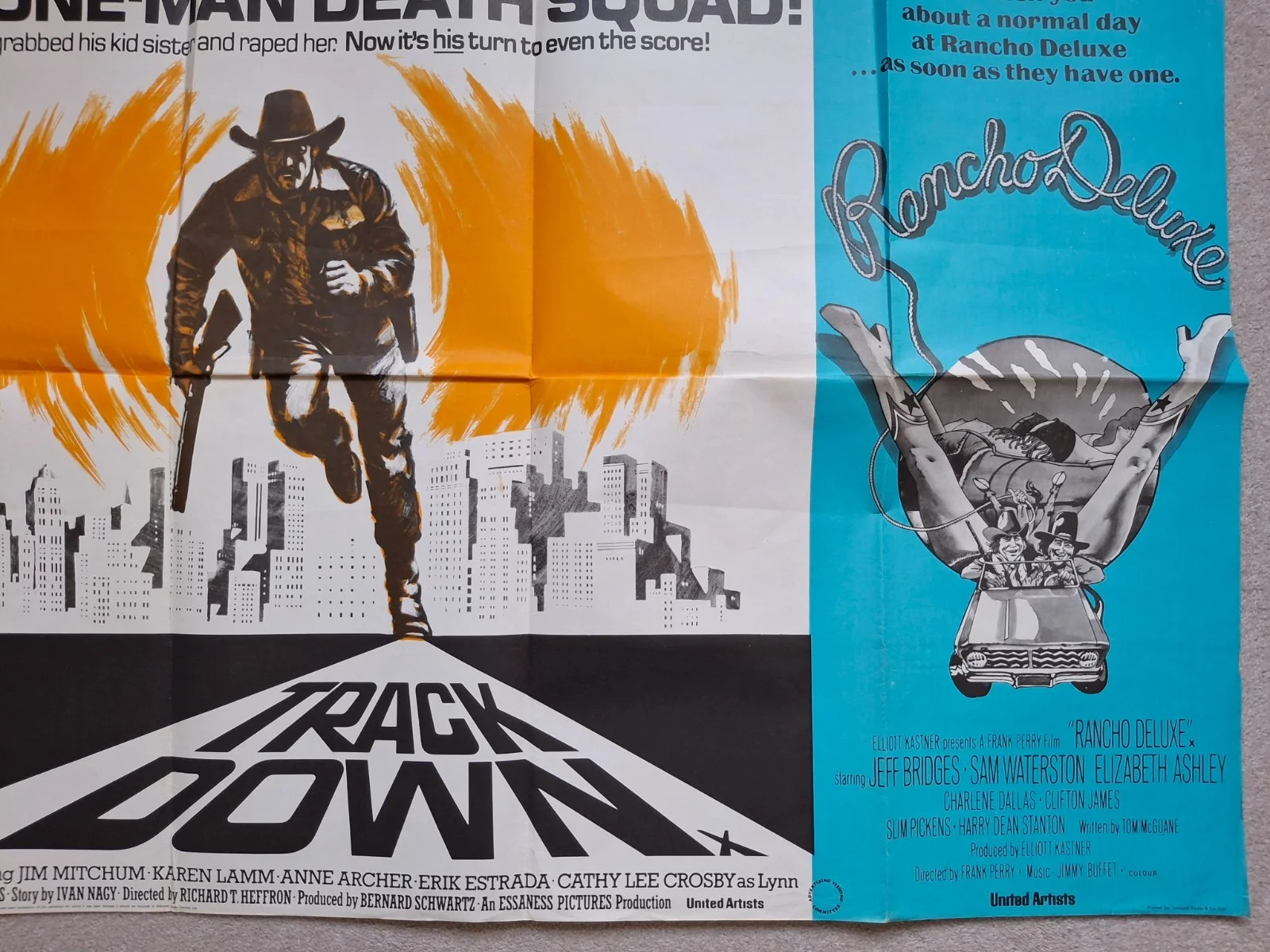 Track Down & Rancho Deluxe Rare & Original Quad Film Cinema Movie Poster, изображение 4