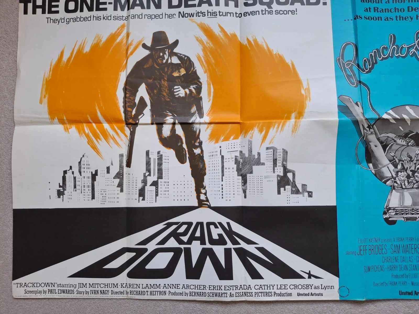 Track Down & Rancho Deluxe Rare & Original Quad Film Cinema Movie Poster, изображение 5
