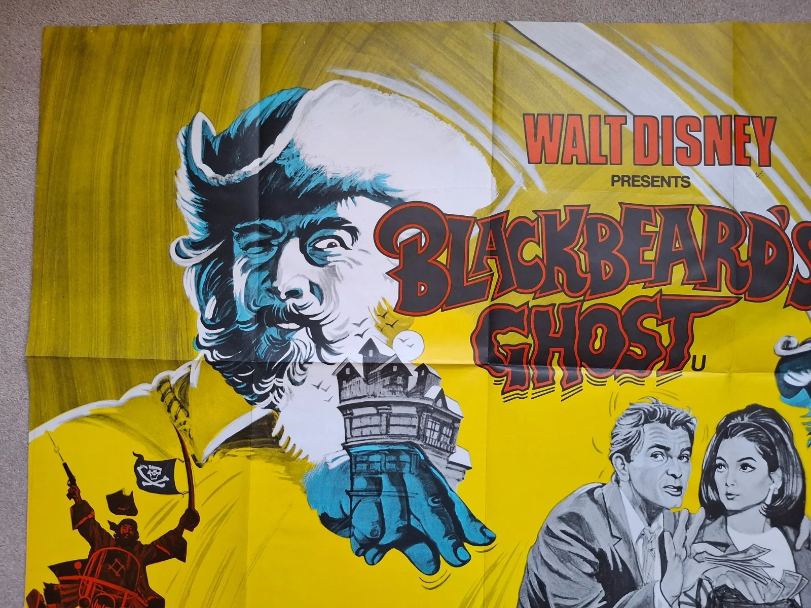 Blackbeard's Ghost Rare & Original Quad Film Cinema Movie Poster Peter Ustinov, изображение 3