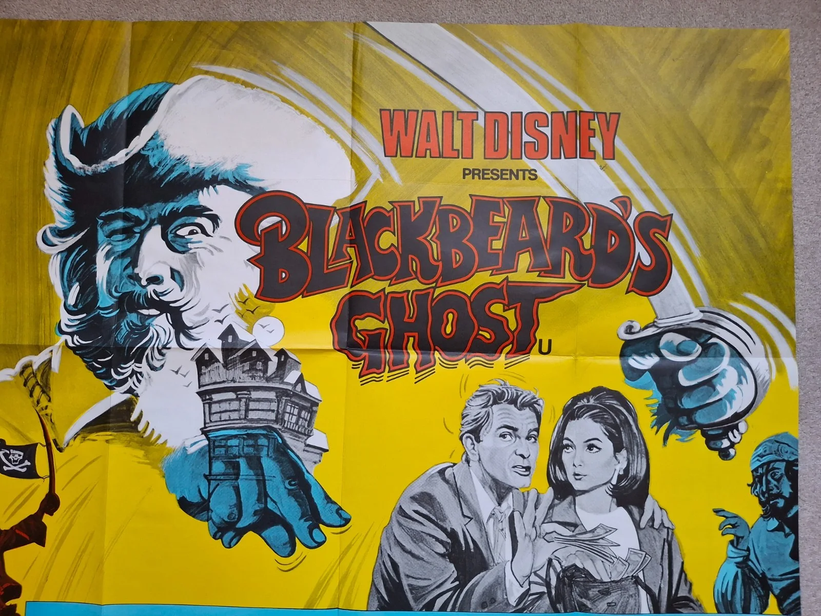 Blackbeard's Ghost Rare & Original Quad Film Cinema Movie Poster Peter Ustinov, изображение 4
