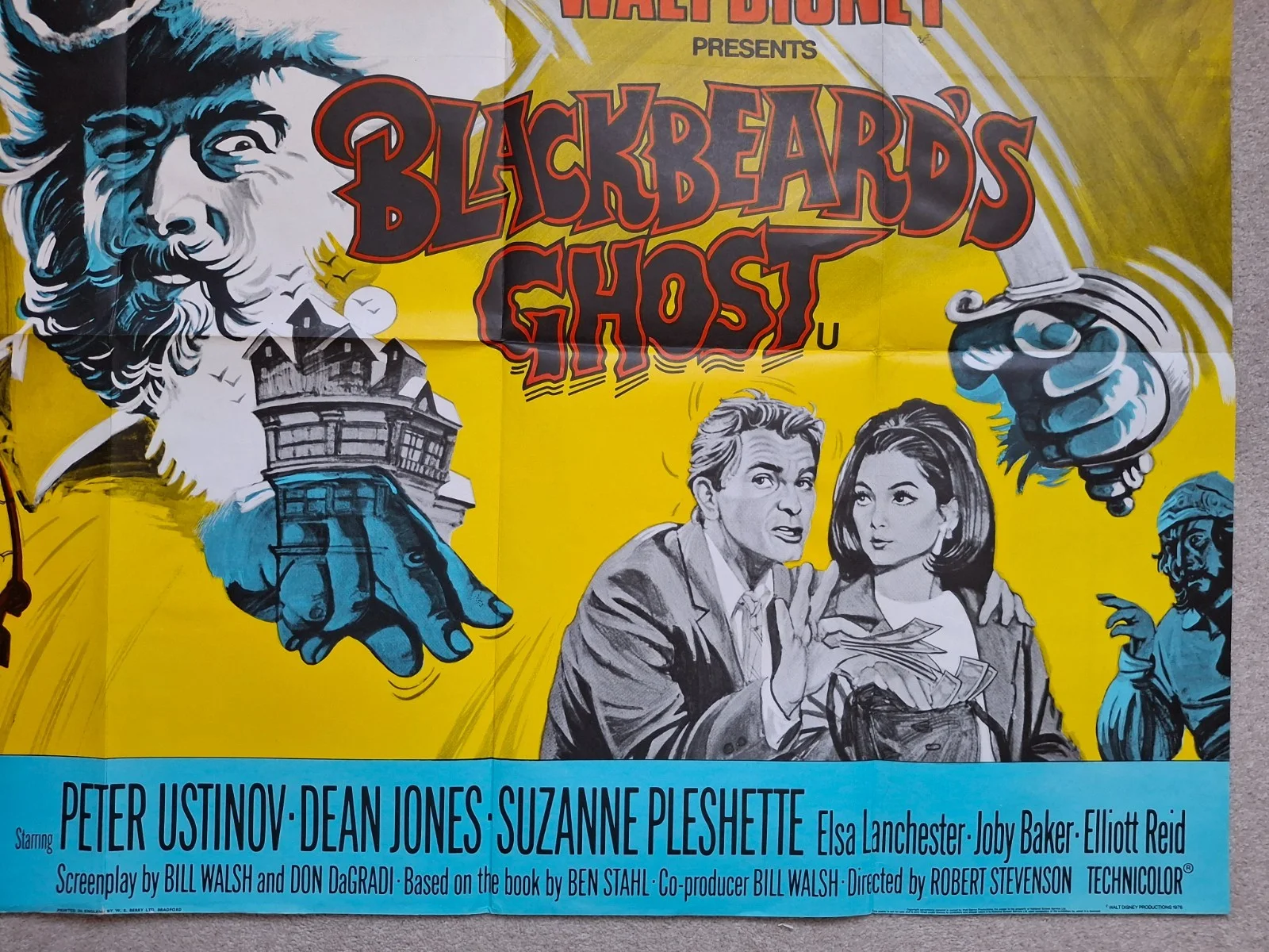 Blackbeard's Ghost Rare & Original Quad Film Cinema Movie Poster Peter Ustinov, изображение 5