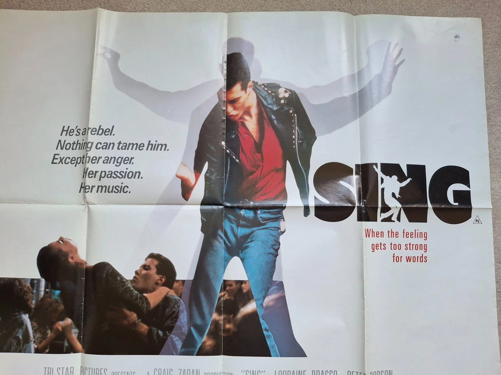 Sing Rare & Original Quad Film Cinema Movie Poster Lorraine Bracco, Peter Dobson, изображение 3