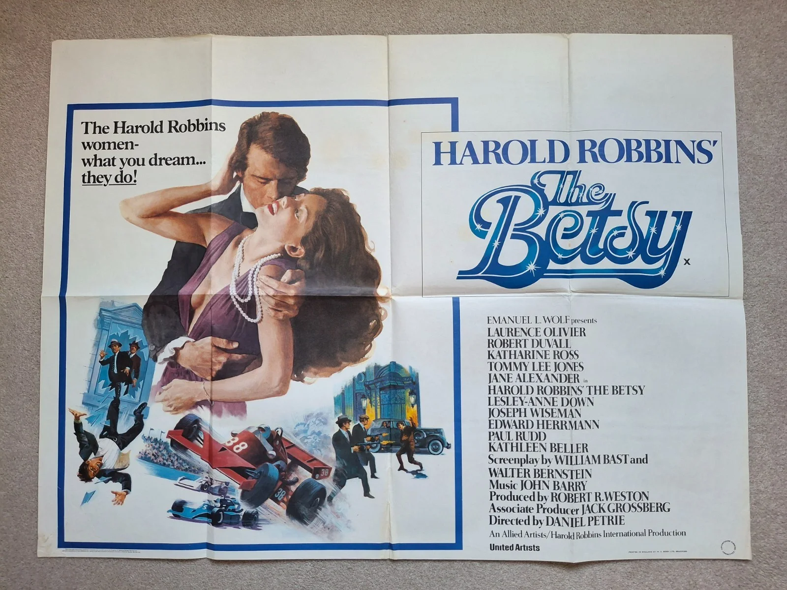 The Betsy Rare & Original UK Quad Film Cinema Movie Poster Laurence Olivier, изображение 2