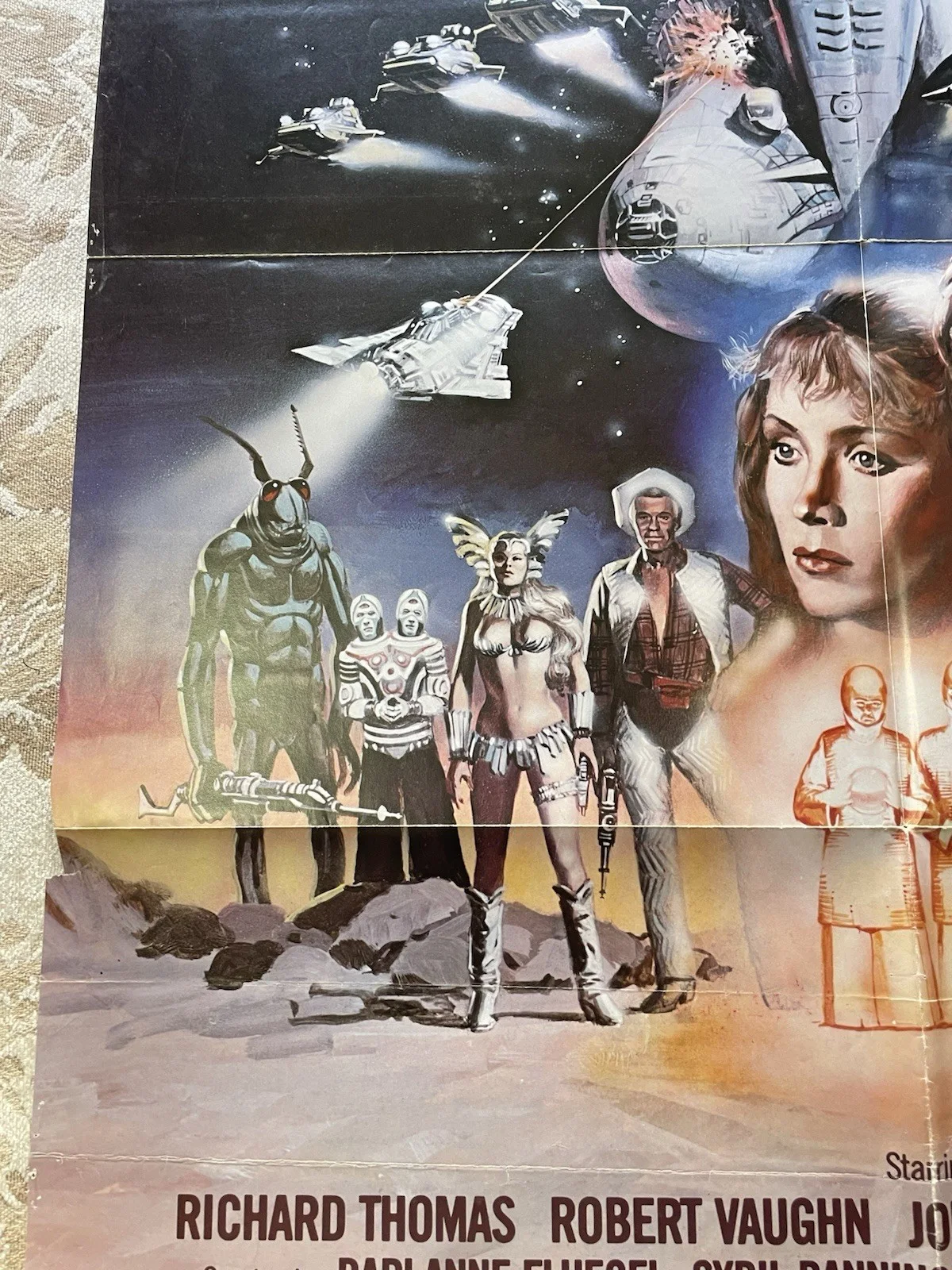 Vintage 1980 Space Sci-fi Movie Poster BATTLE BEYOND THE STARS US 1 sheet 27x39, изображение 4