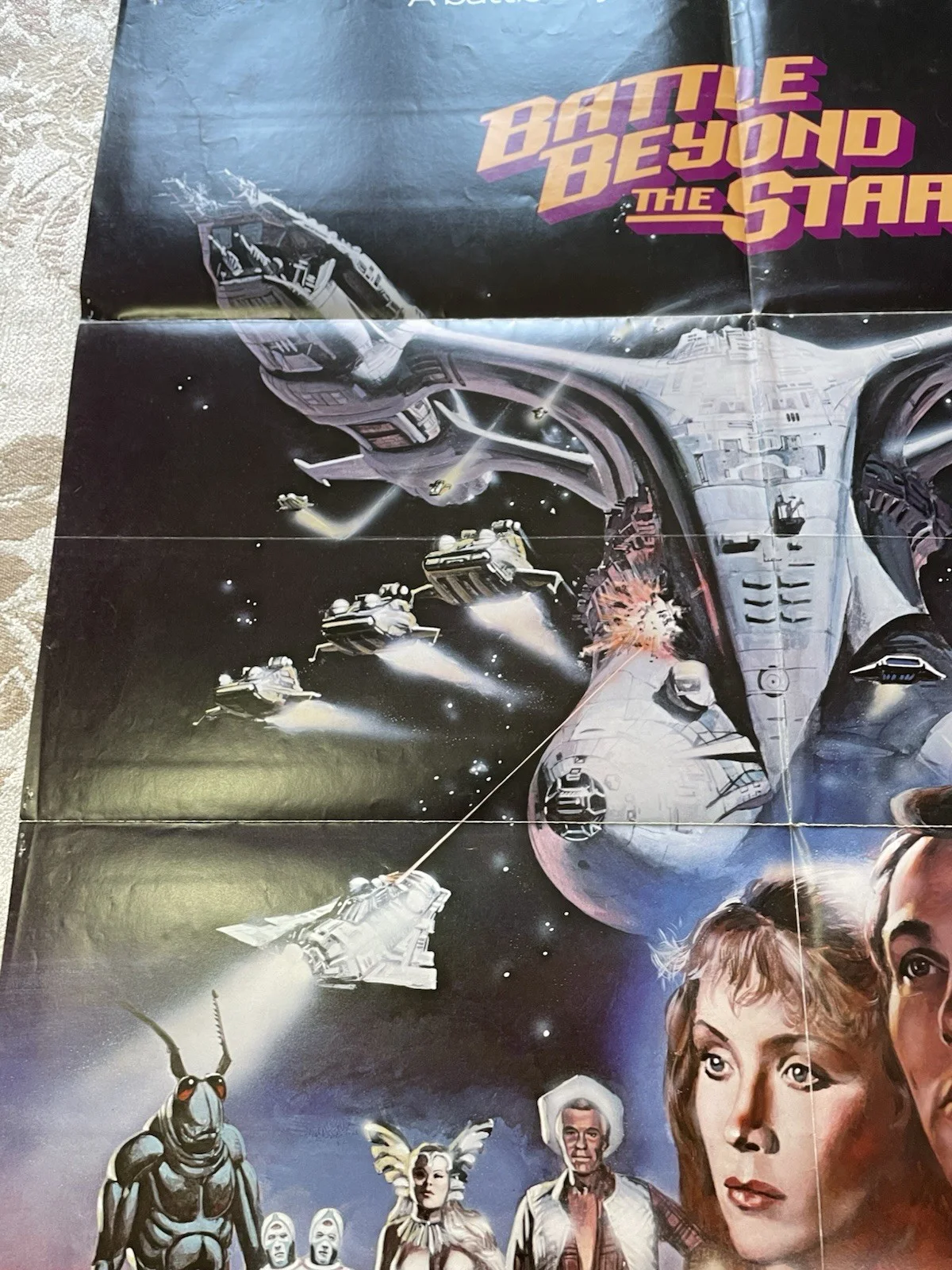 Vintage 1980 Space Sci-fi Movie Poster BATTLE BEYOND THE STARS US 1 sheet 27x39, изображение 5