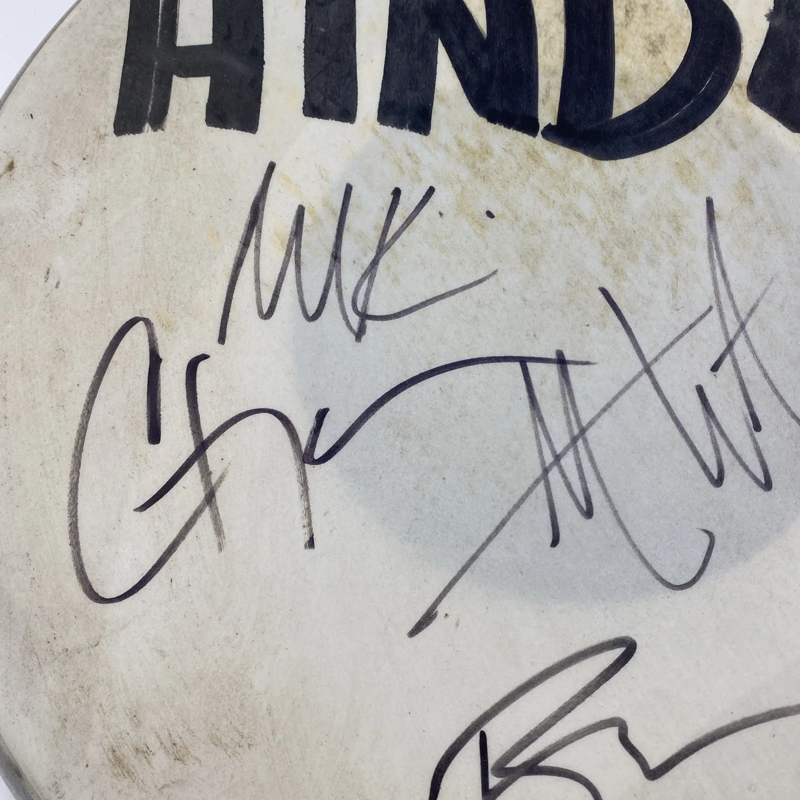 AUTOGRAPHED - Hinder (Rock Band) Drum Head, image 3