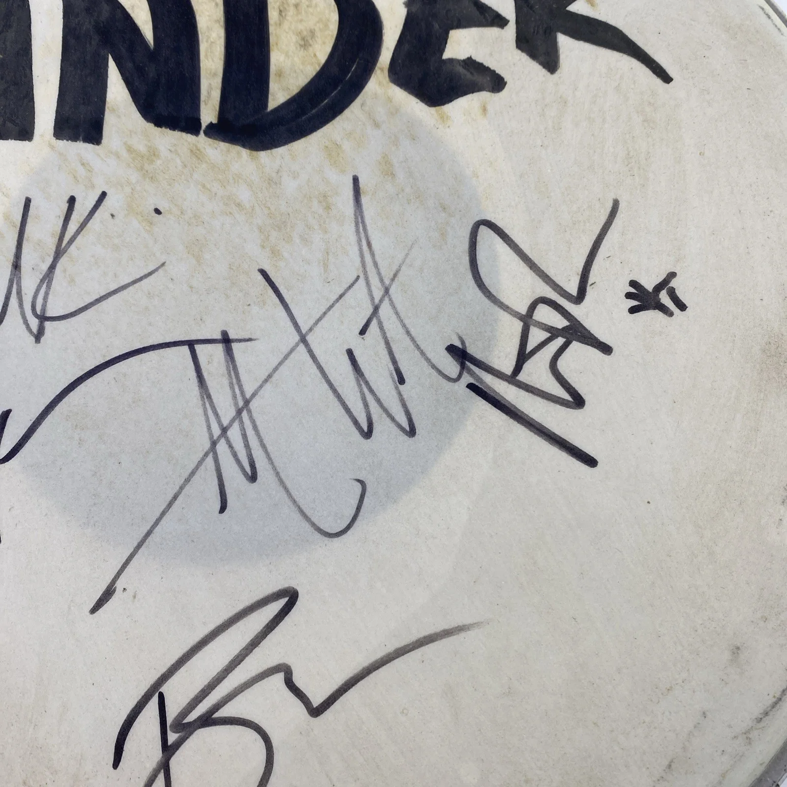AUTOGRAPHED - Hinder (Rock Band) Drum Head, image 4