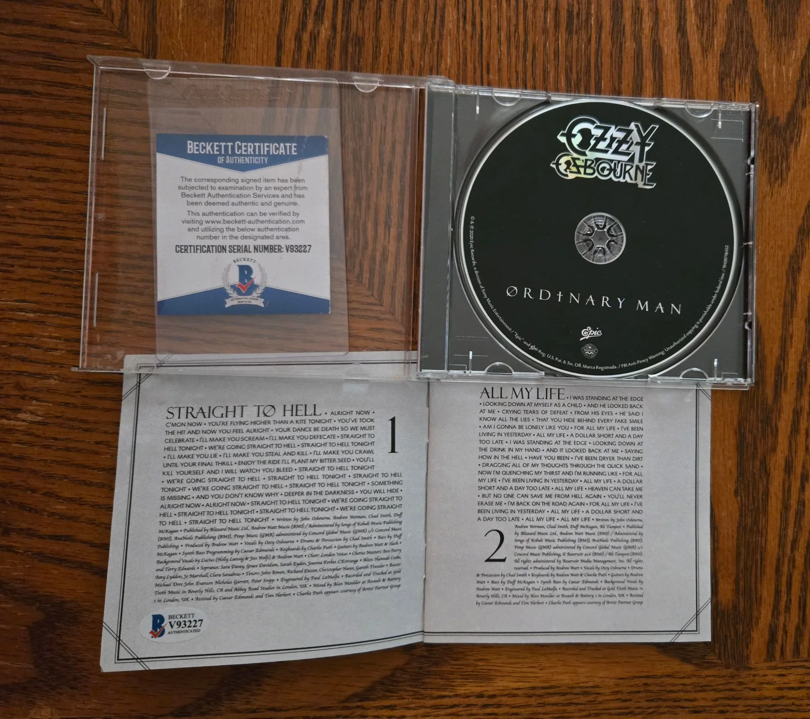Ozzy Osbourne Signed Ordinary Man CD Booklet w/CD (Beckett COA), image 2