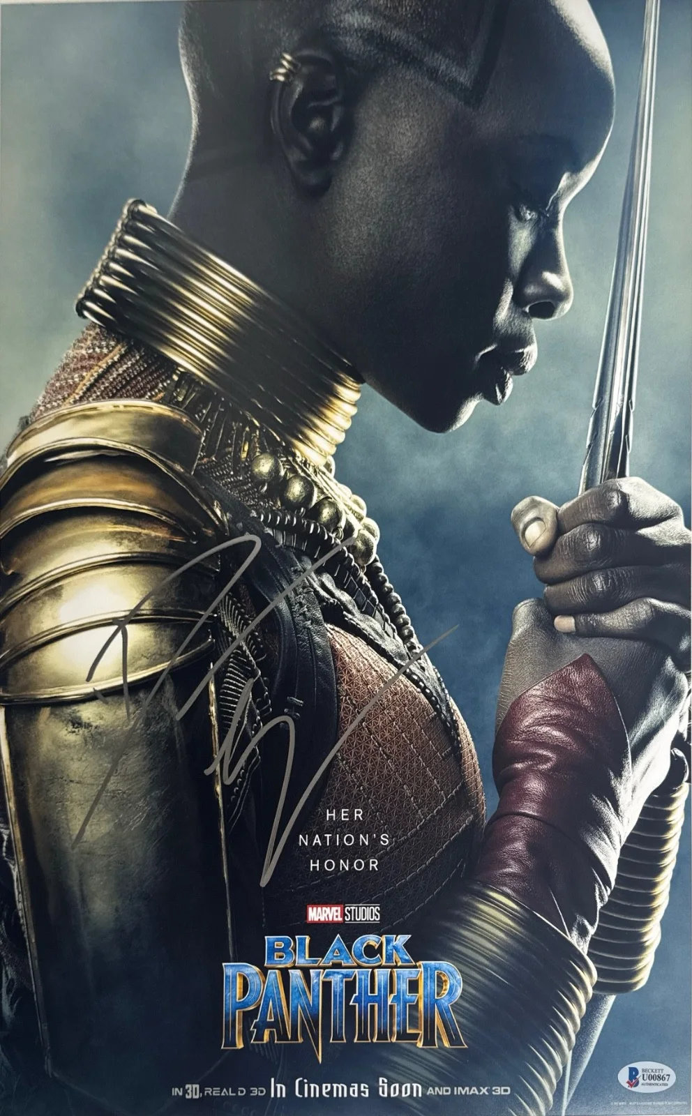Danai Gurira — Danai Gurira Signed 12x18 Black Panther Photo BAS U00867, изображение 2