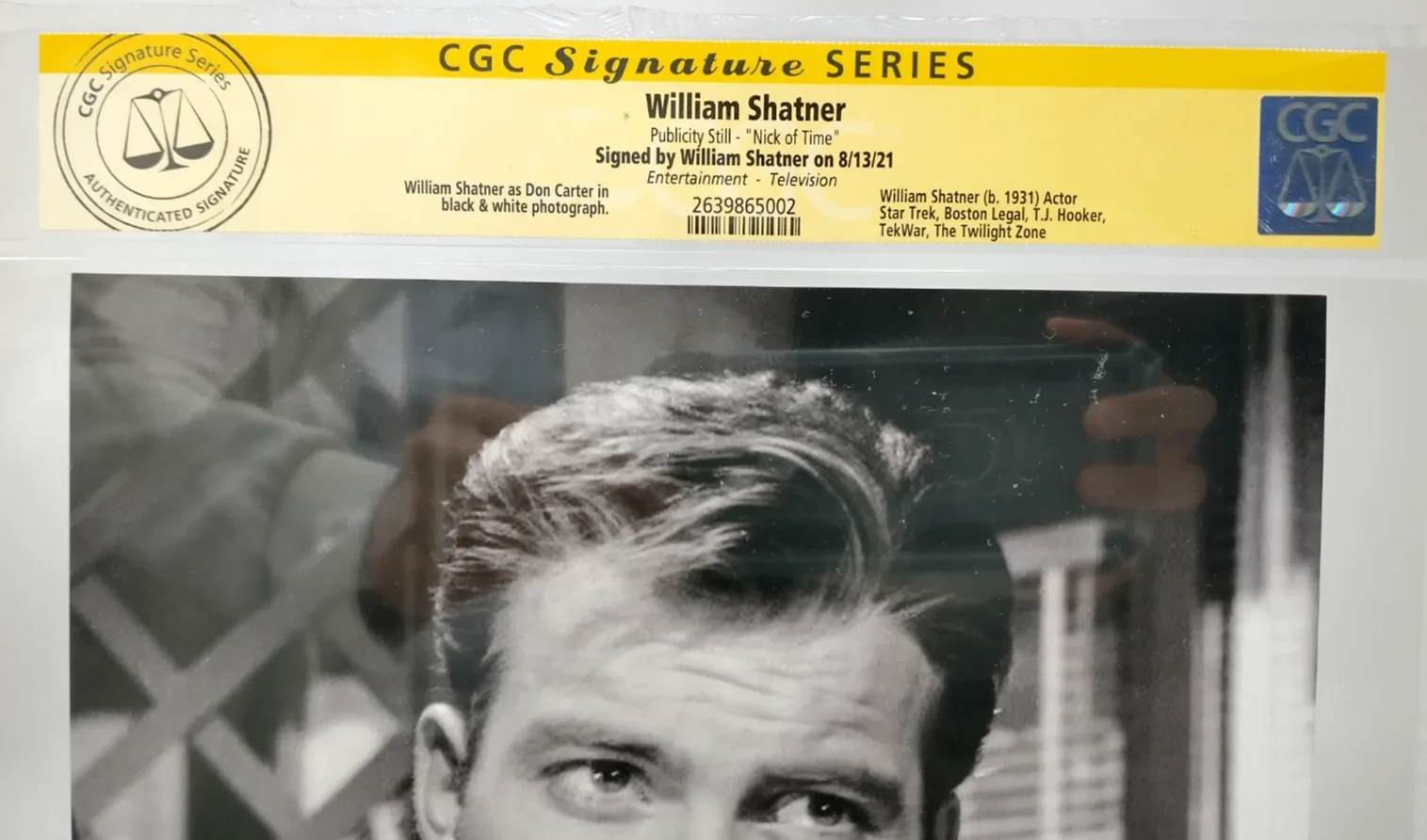William Shatner — William Shatner Signed Photo Twilight Zone, Star Trek 2021 CGC Signature Series, изображение 3