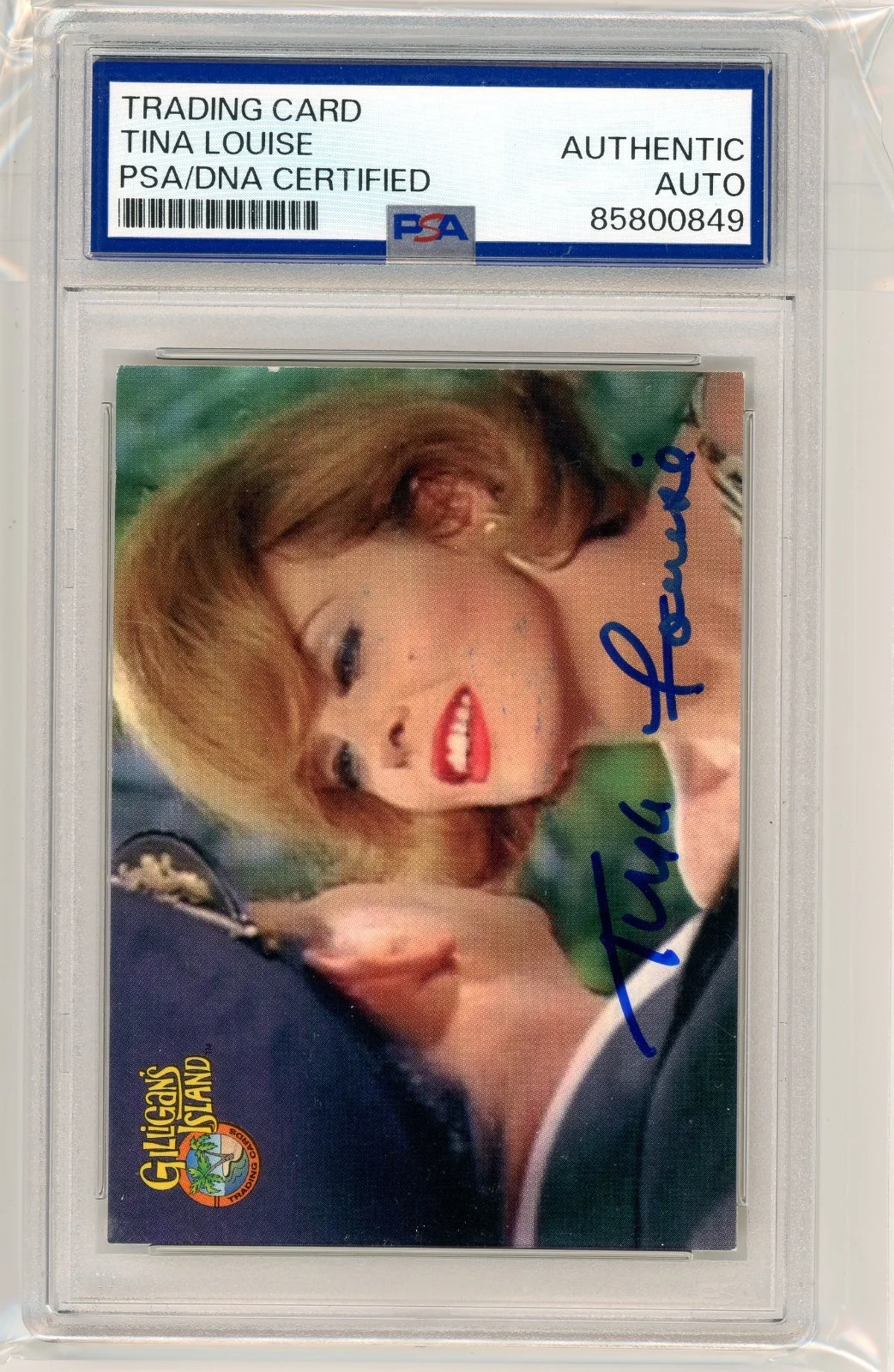 Tina Louise — Tina Louise Signed Gilligans Island Card #17 1997 Ginger PSA/DNA Movie Star Sexy