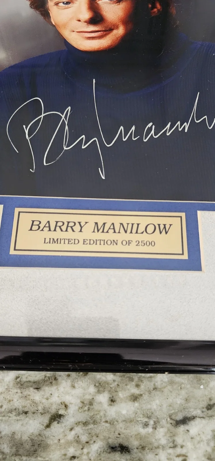 Barry Manilow Autograph Limited Edition Signed Photo /2500 Framed Ken Goldin COA, image 2