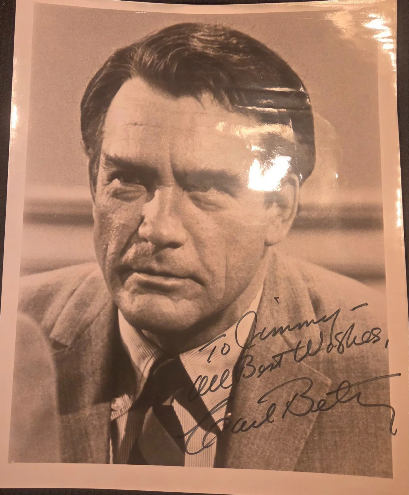Carl Betz — CARL BETZ - Autographed 8x10 signed & inscribed to Jimmy - RARE Donna Reed Show