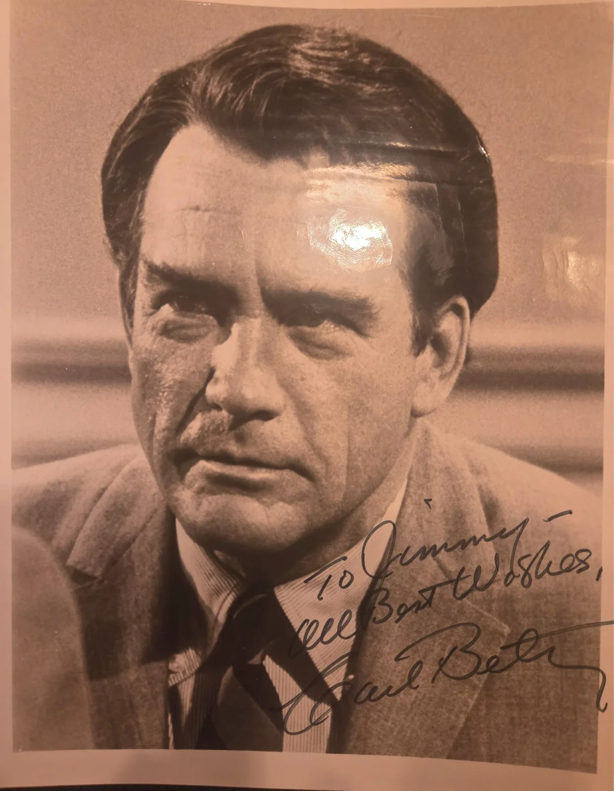 Carl Betz — CARL BETZ - Autographed 8x10 signed & inscribed to Jimmy - RARE Donna Reed Show, изображение 2