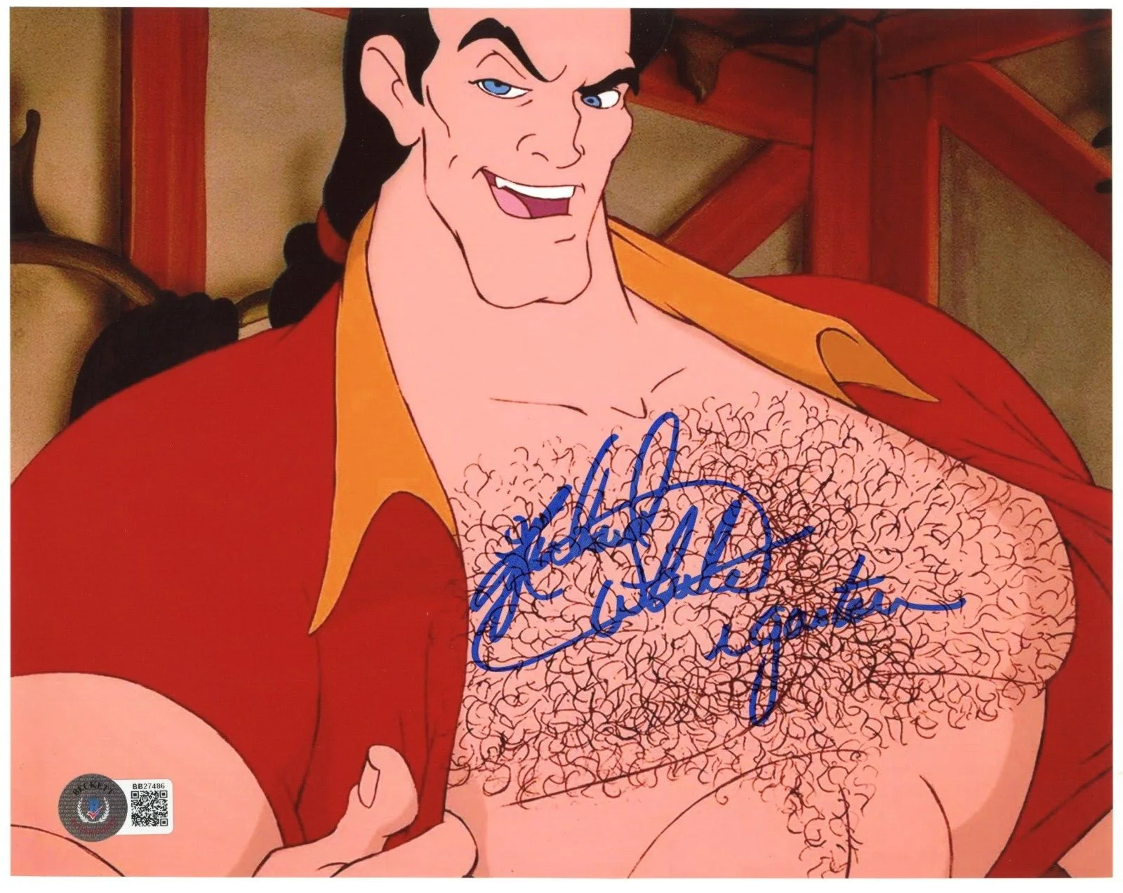 Richard White — RICHARD WHITE Signed Beauty & The Beast 8x10 Photo Inscribed "GASTON" -BECKETT