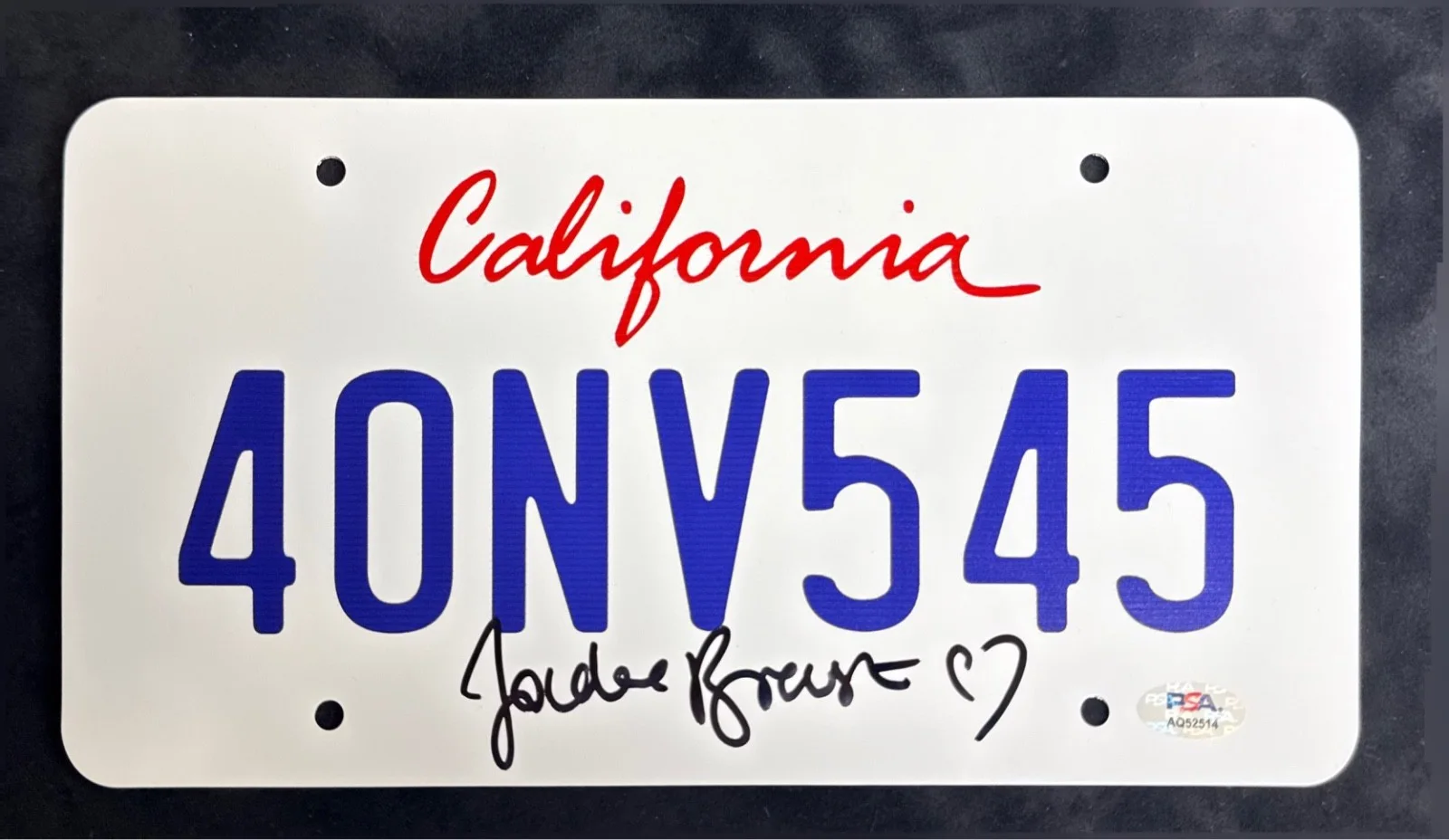 Jordana Brewster — Jordana Brewster Signed Custom License Plate Fast & Furious PSA AQ52514