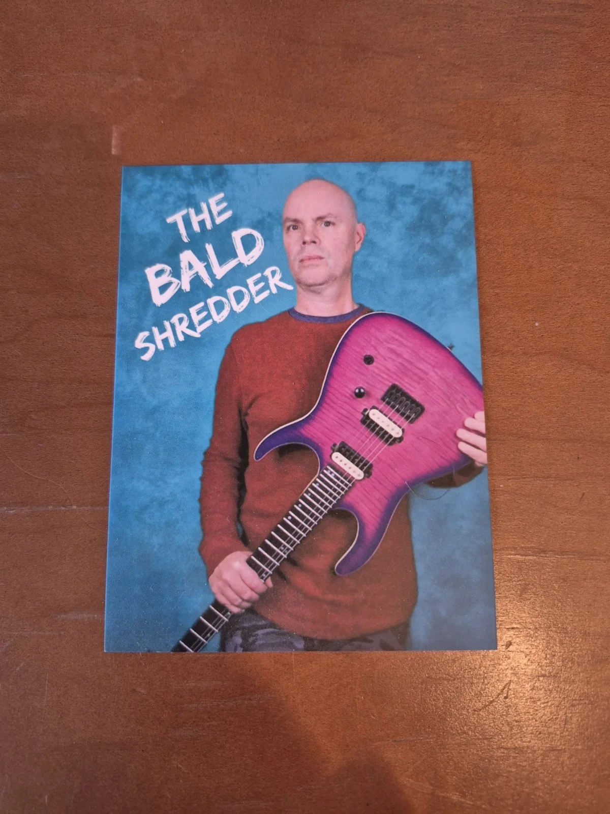 Autographed Bald Shredder NAMM Pass 2026 + Photo Card & Guitar Pick, image 3