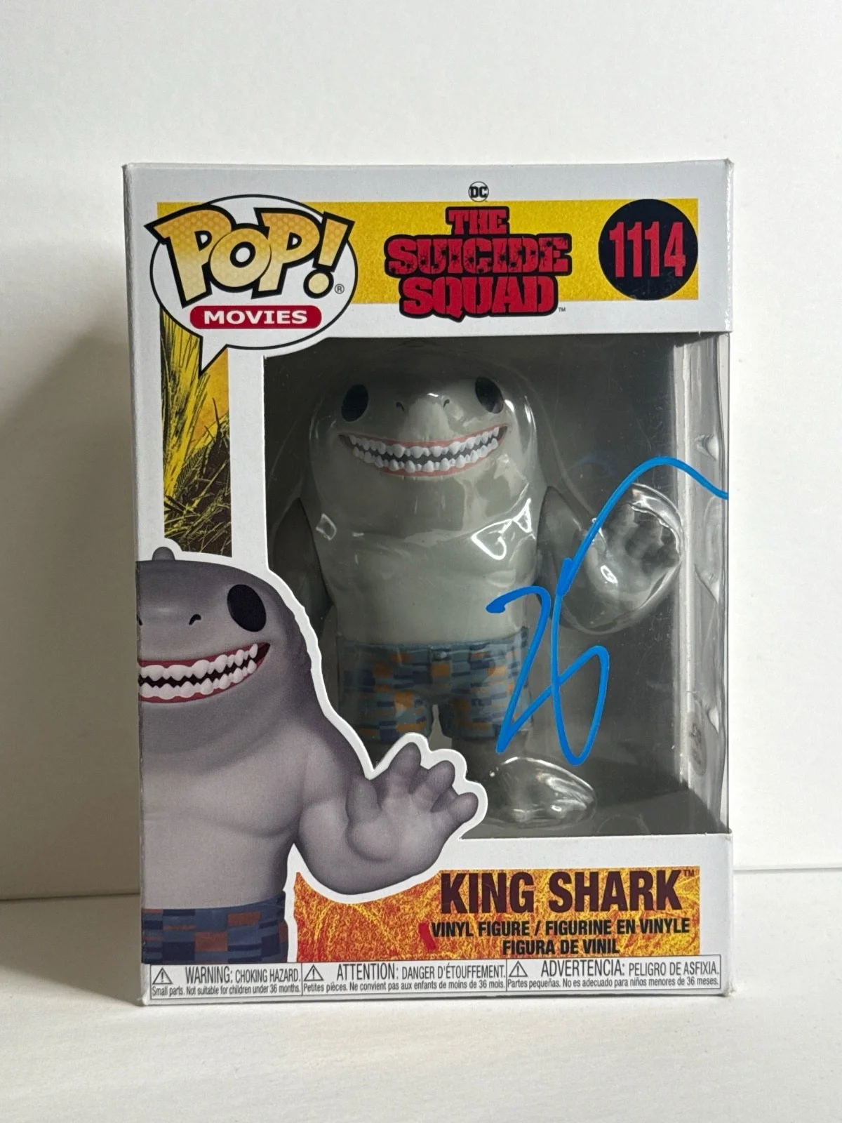 Steve Agee — Steve Agee Signed King Shark The Suicide Squad Funko #1114 PSA AQ52565