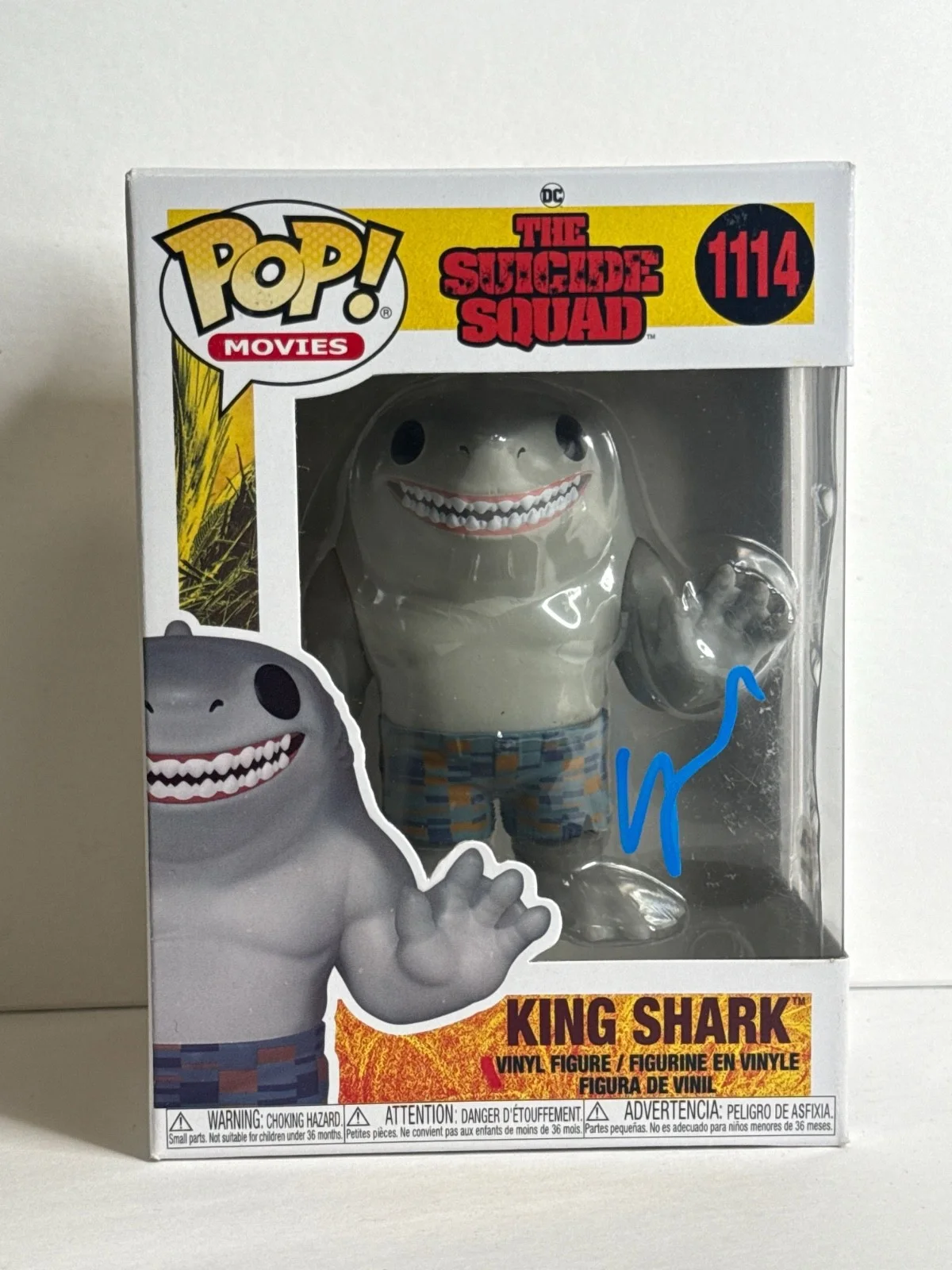 Steve Agee — Steve Agee Signed King Shark The Suicide Squad Funko #1114 PSA AQ52569