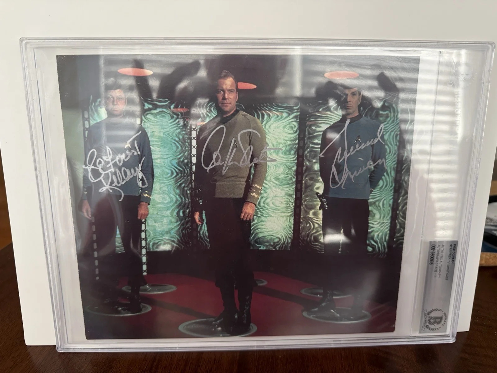 William Shatner Leonard Nimoy Deforest Kelley — DeForest Kelley, Leonard Nimoy William Shatner Star Trek Autograph Beckett COA, изображение 2