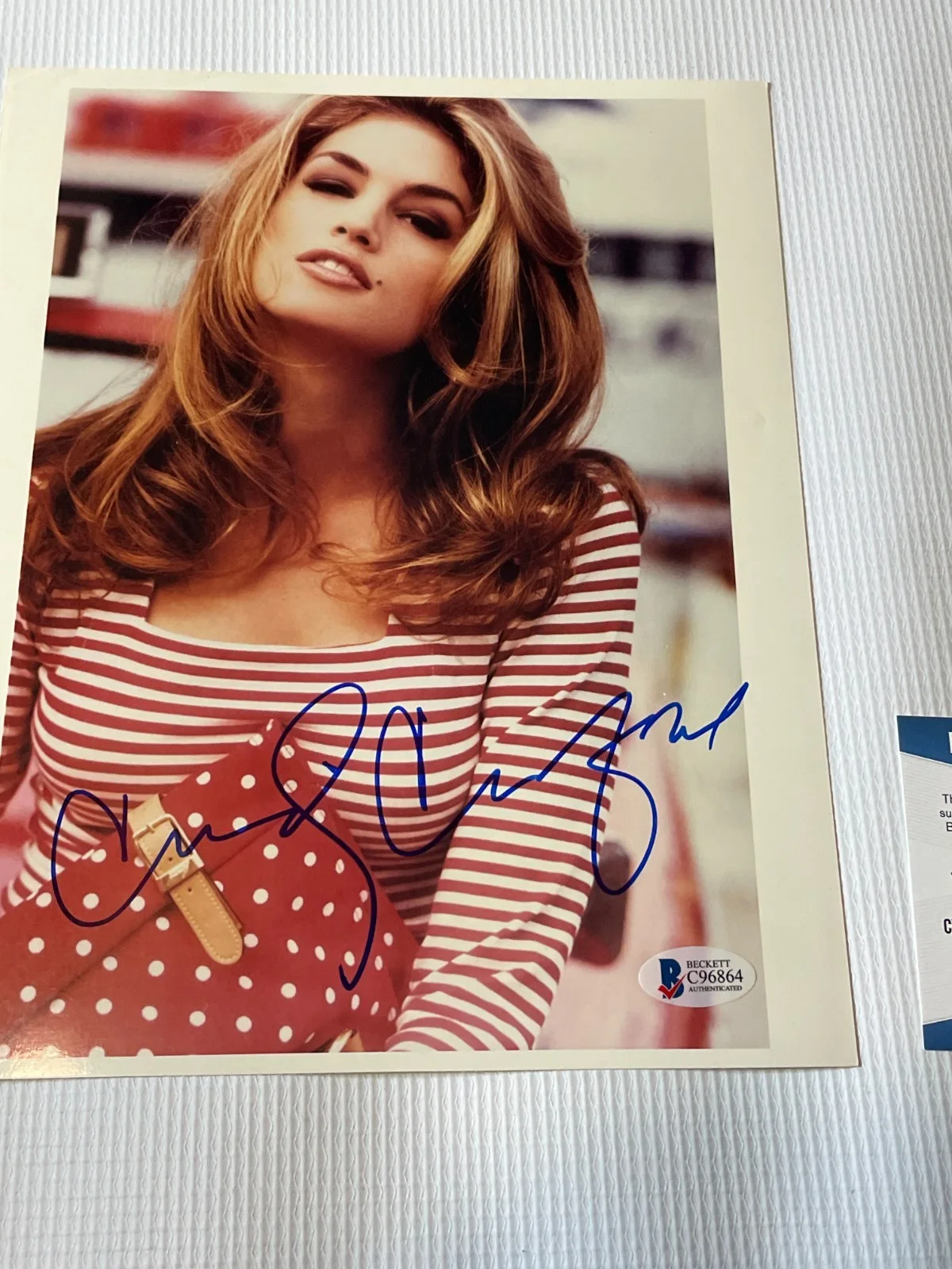 Cindy Crawford — Cindy Crawford Model Signed Autographed 8x10 Sexy Photo Beckett, изображение 3