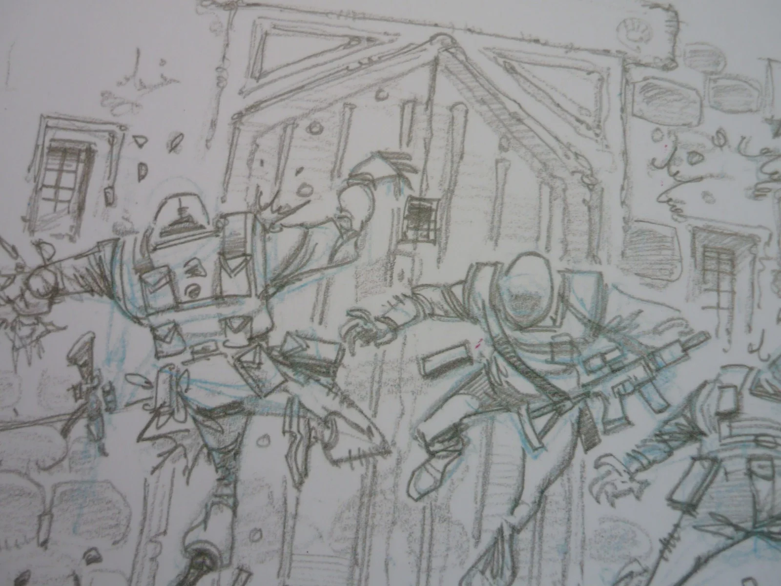 14x11 framed mounted 007 james bond skyfall sketch db5 machine gun storyboard, image 3