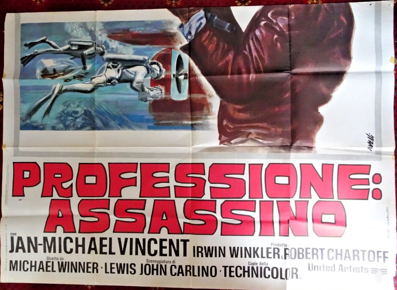 The Mechanic Italian Poster 4 Fogli Charles Bronsan Michael Winner Huge 55x76, изображение 3