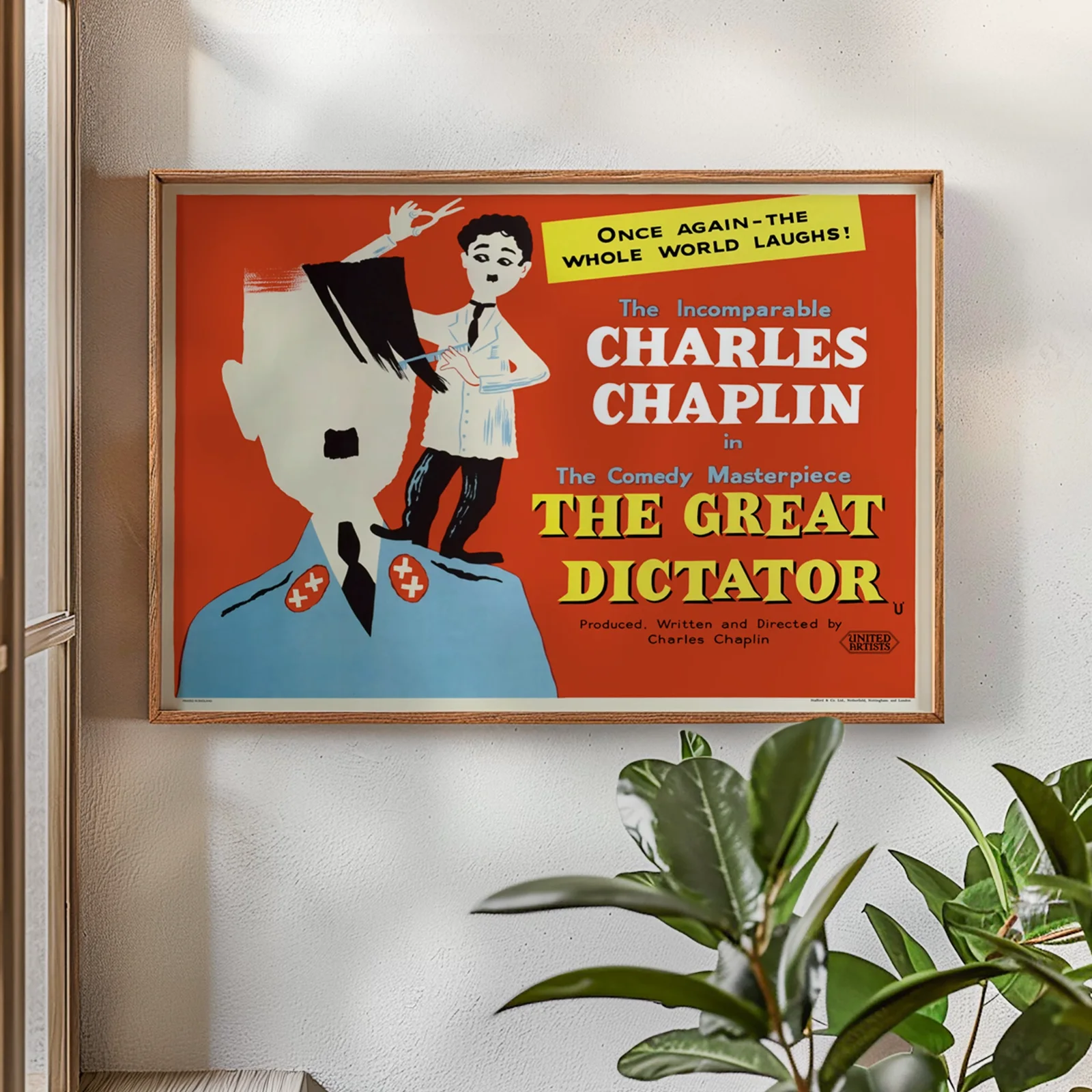 The Great Dictator - 1940 Satirical War Film Restored 30" x 40" UK Quad Poster, изображение 2
