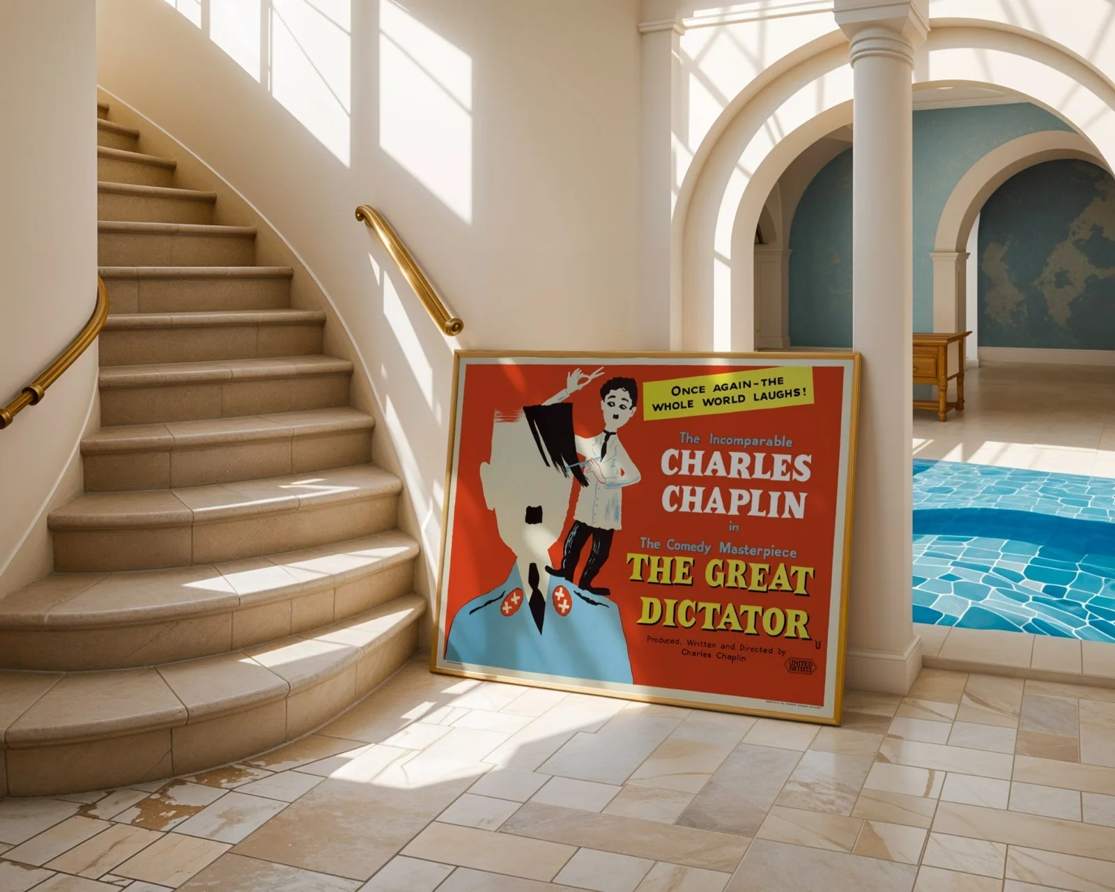 The Great Dictator - 1940 Satirical War Film Restored 30" x 40" UK Quad Poster, изображение 4