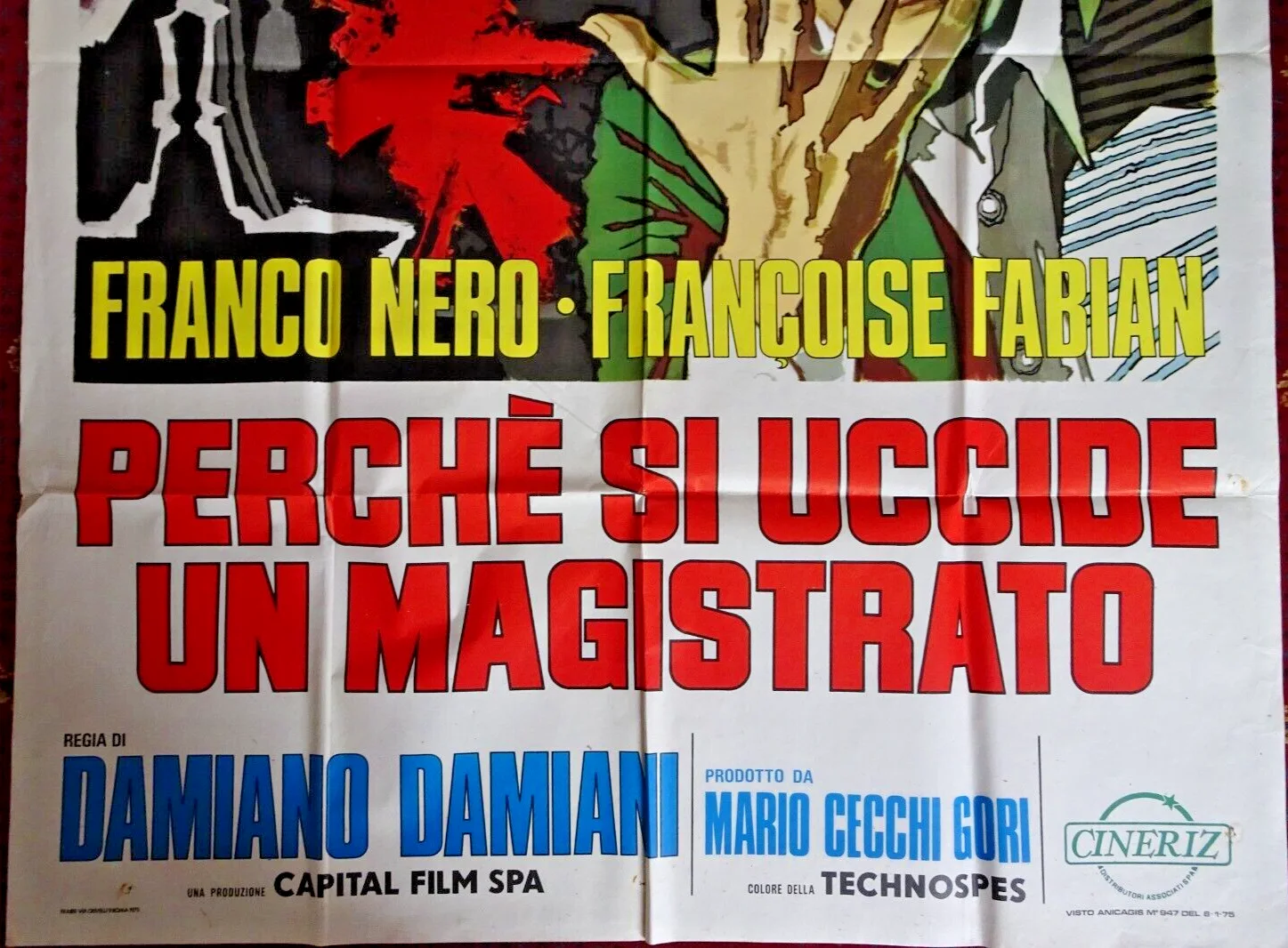How to Kill A Judge Italian Poster Franco Nero Francoise Fabian Huge 55x39, изображение 2