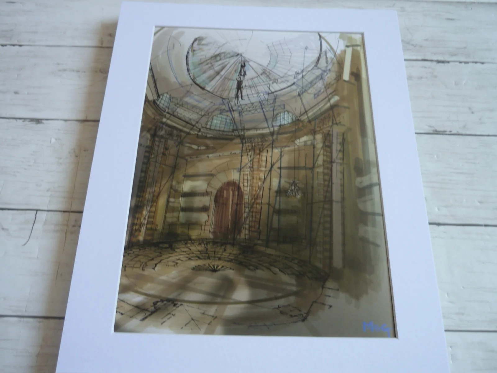 14x11 framed mounted 007 james bond quantum of solace skletch fight scene, image 2