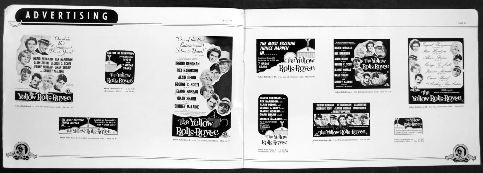 YELLOW ROLLS-ROYCE 1964 Ingrid Bergman, Rex Harrison, Alain Delon CAMPAIGN BOOK, изображение 3