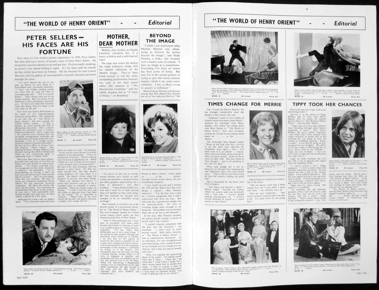 WORLD OF HENRY ORIENT 1964 Peter Sellers, Paula Prentiss CAMPAIGN BOOK, изображение 2