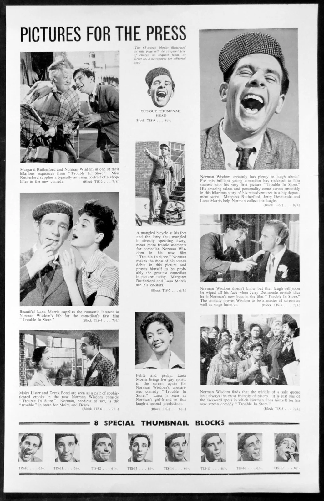 TROUBLE IN STORE 1953 Norman Wisdom, Margaret Rutherford UK CAMPAIGN BOOK, изображение 2