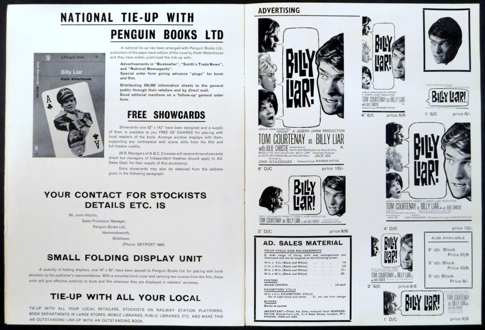 BILLY LIAR! 1963 Tom Courtenay, Julie Christie - John Schlesinger UK PRESSBOOK, image 4